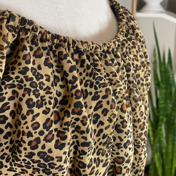 MODE MERR Leopard Print Fancy Vamp Bardot Wiggle Dress NWOT - Picture 6 of 12